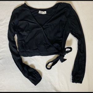 Hollister Long Sleeve Wrap Crop Top
